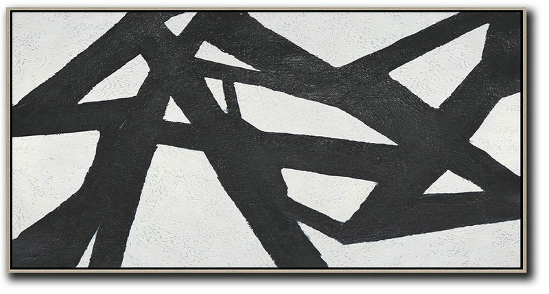 Original Abstract Painting Canvas Art,Oversized Panoramic Minimal Art On Canvas - Lounge Room Decor